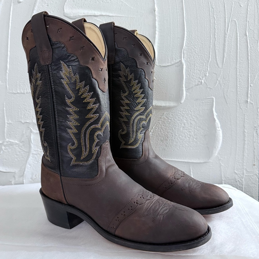 Old West CCY2155G Leather Cowboy Boots Size 7